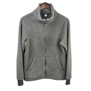 REI Co-op Fleece Jacket Full Zip Gray Green Outdoor Hiking Coat Womens‎ M